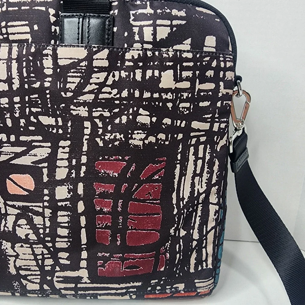 TUMI Abstract Pattern Laptop Bag Nylon Padded Compartments Removable Strap
